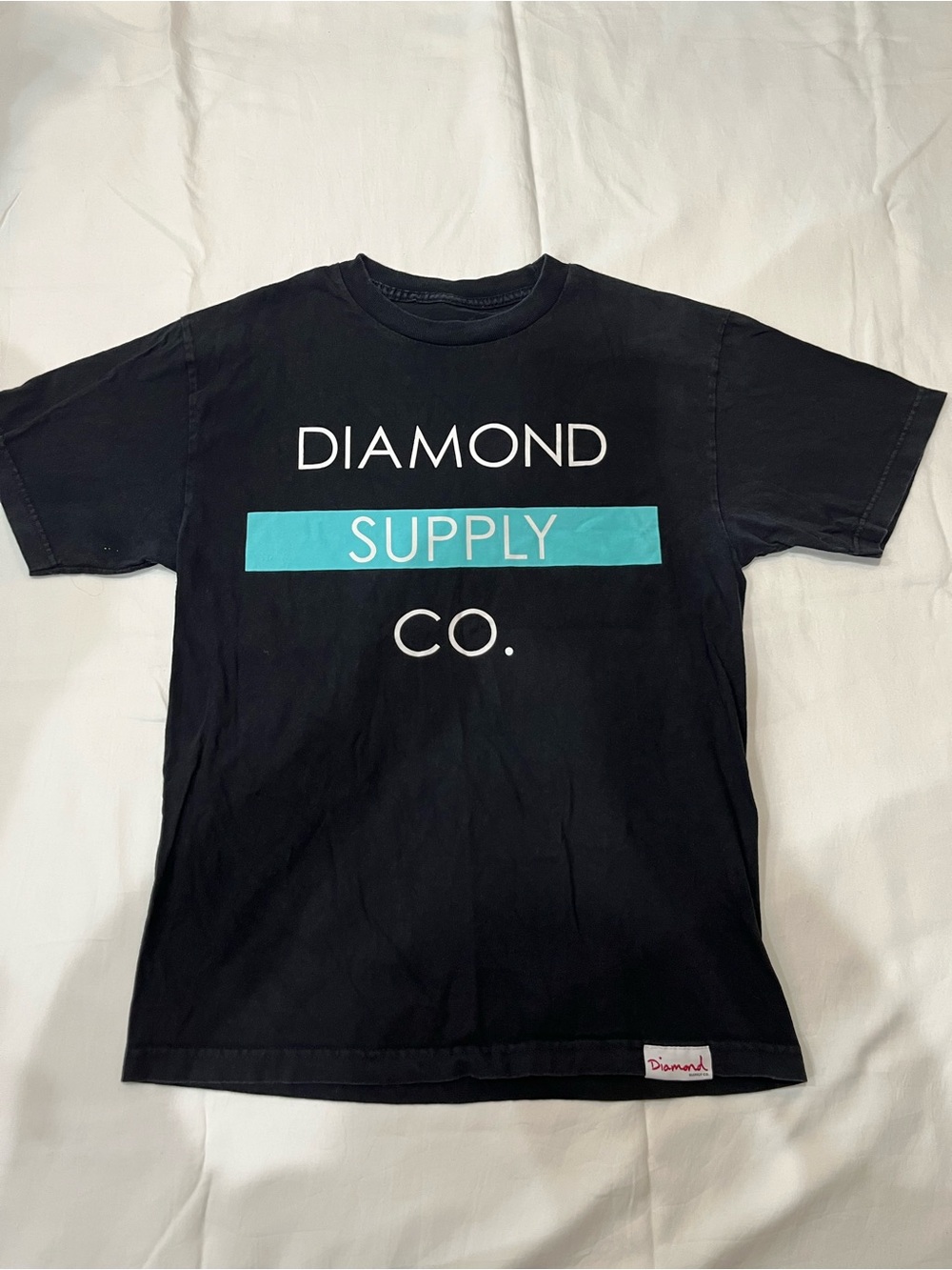 Diamond Supply Co. Black Tee with Teal Stripe